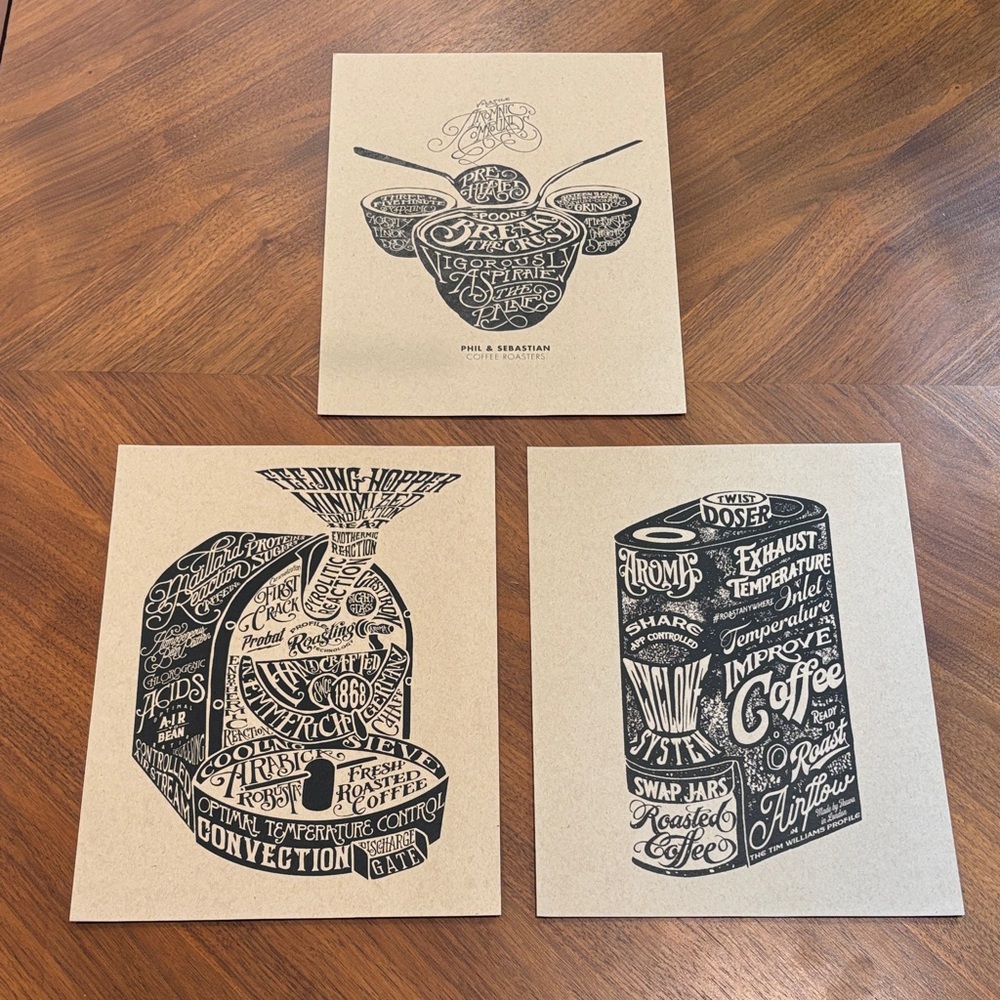 Coffee Art Prints - Black on Tan